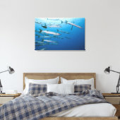 Schwarzer Fisch-Barracuda-Schule (Sphyraena qenie) Leinwanddruck (Insitu (Schlafzimmer))