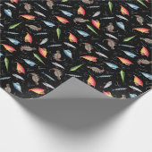 Schwarzer Fischfang Geschenkpapier (Ecke)