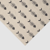 Schwarzer Fischgräte-Skelett-Druck Seidenpapier (Ausschnitt)