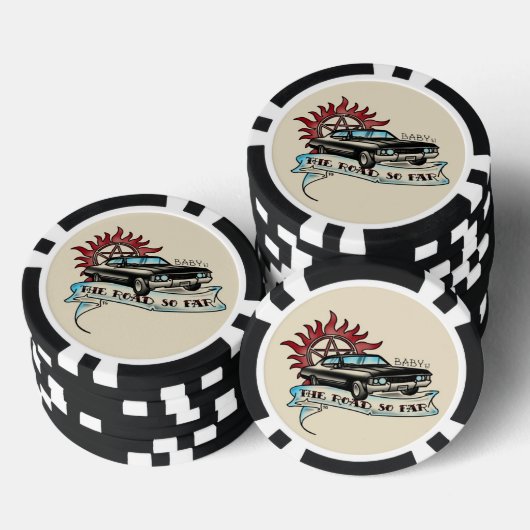 Schwarzer Fish Impala del 67 Pokerchips (Stapel)
