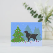 Schwarzer Flachbezug - Weihnachtswald Feiertagspostkarte (Stehend Vorderseite)