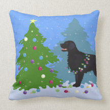 Schwarzer Flachbezug - Weihnachtswald