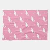 Schwarzer Flamingo tropischer Flamingos rosa Hinte Handtuch (Horizontal)