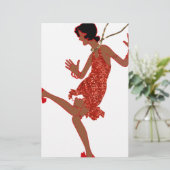 Schwarzer Flapper mit roter Folge Briefpapier (Stehend Vorderseite)