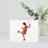 Schwarzer Flapper mit roter Folge Postkarte (Stehend Vorderseite)