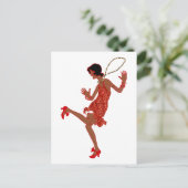 Schwarzer Flapper mit roter Folge Postkarte (Stehend Vorderseite)