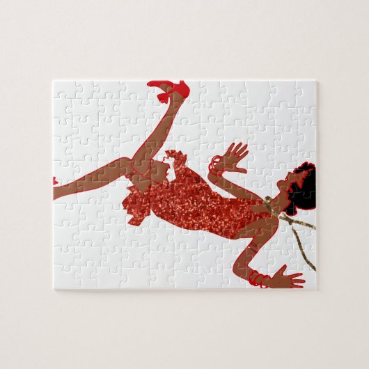 Schwarzer Flapper mit roter Folge Puzzle (Horizontal)