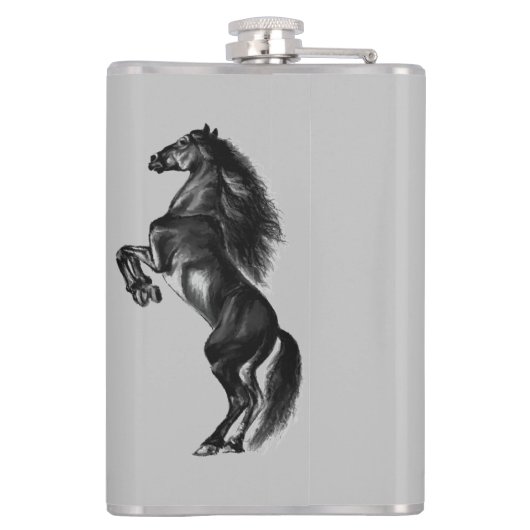 Schwarzer Flasche mit benutzerdefiniertem Text Flachmann (Rückseite)