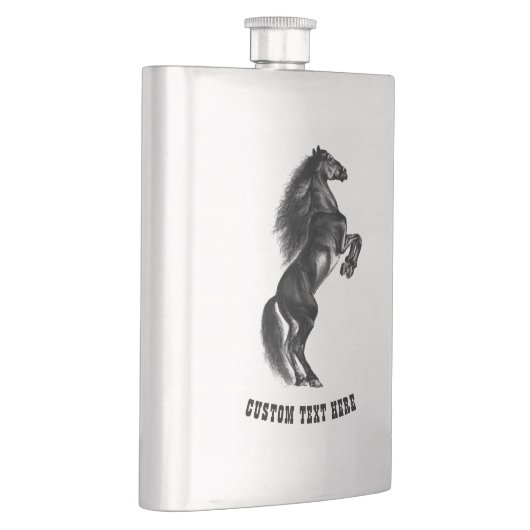 Schwarzer Flasche mit benutzerdefiniertem Text Flachmann (Rechts)