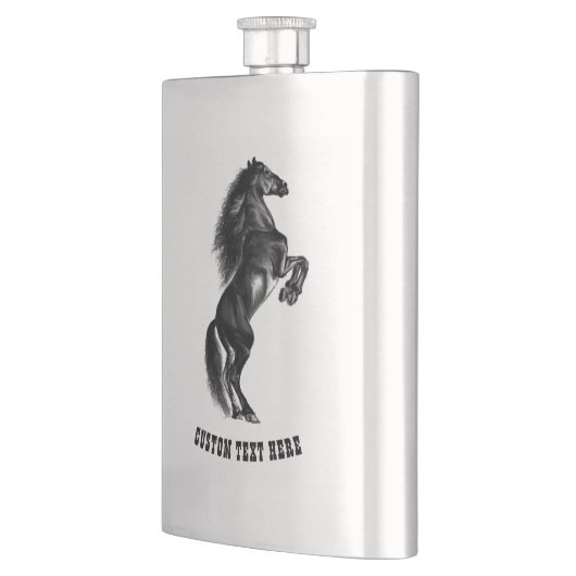 Schwarzer Flasche mit benutzerdefiniertem Text Flachmann (Links)