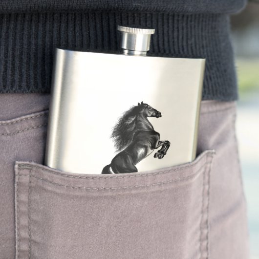 Schwarzer Flasche mit benutzerdefiniertem Text Flachmann (Beispiel)