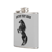 Schwarzer Flasche mit benutzerdefiniertem Text Flachmann (Links)