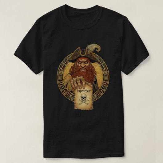 Schwarzer Fleck Piratenwarnung T-Shirt (Design vorne)