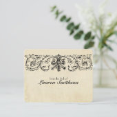 Schwarzer Fleur personalisiertes Notecards Einladung (Stehend Vorderseite)