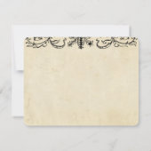 Schwarzer Fleur personalisiertes Notecards Einladung (Rückseite)