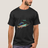 Schwarzer Fliegenanbau T-Shirt (Vorderseite)