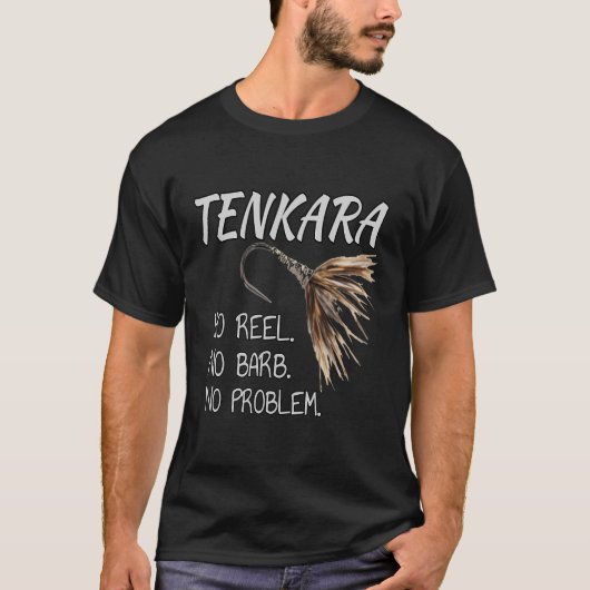 Schwarzer Flieger Tenkara Fly Fishing T - Shirt No (Vorderseite)