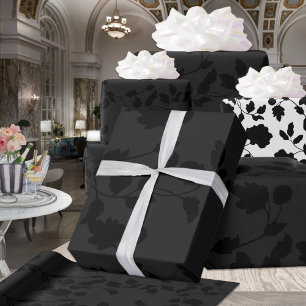 Schwarzer Flora Ristorante La Lanchetta Geschenkpapier
