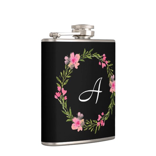 Schwarzer Floral Custom Monofile Flachmann (Rechts)