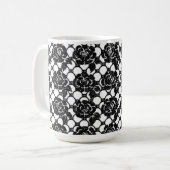 Schwarzer Floral Kaffeetasse (Vorderseite Links)