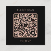 Schwarzer floraler Herbst-Hochzeitswebsite QR-Code Begleitkarte (Rückseite)