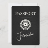 Schwarzer Florida Reisepass Save The Date (Vorderseite)