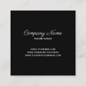 Schwarzer Florrahmen Quadratische Visitenkarte (Rückseite)