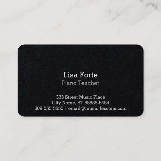 Schwarzer Flügel Visitenkarte (Rückseite)