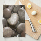 Schwarzer Fluss Felsen Natur Zen Pebble Küchentuch (Viertel Falte)
