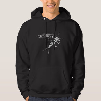 Schwarzer Fly Tenkara Fliegenfischen Stonefisch Hoodie