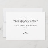 Schwarzer Foliage Kranz wird mein Blumenmädchen se Einladung (Rückseite)