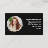 Schwarzer Foto-QR-Code Social Media Visitenkarte (Vorderseite)