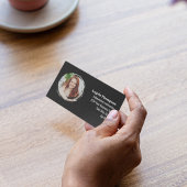 Schwarzer Foto-QR-Code Social Media Visitenkarte