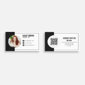 Schwarzer Foto-QR-Code Verbinde dich mit mir Minim Visitenkarte
