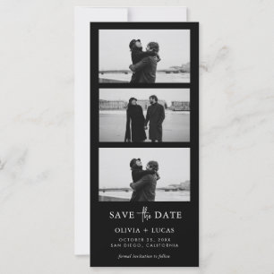 Schwarzer Foto-Streifen Hochzeit Save The Date