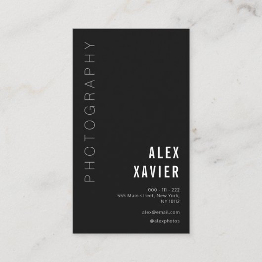 Schwarzer Fotograf Visitenkarte (Vorderseite)