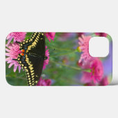 Schwarzer Frack-Schmetterling auf dunkler rosa Case-Mate iPhone Hülle (Rückseite (Horizontal))