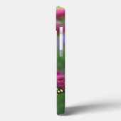 Schwarzer Frack-Schmetterling auf dunkler rosa Case-Mate iPhone Hülle (Rückseite / Links)