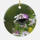 Schwarzer Frackschmetterling Keramikornament (Hinten)