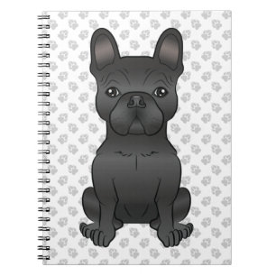 Schwarzer Französische Bulldogge / Frenchie Cartoo Notizblock