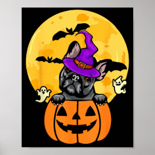 Schwarzer Französische Bulldogge Hexe Hundeliebhab Poster
