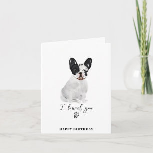 Schwarzer Französische Bulldogge Hund Mama Welpe P Karte