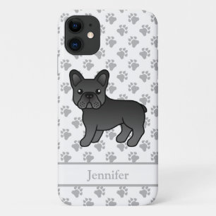 Schwarzer Französische Bulldogge Süßer Cartoon-Hun Case-Mate iPhone Hülle