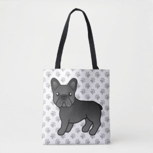 Schwarzer Französische Bulldogge Süßer Cartoon-Hun Tasche