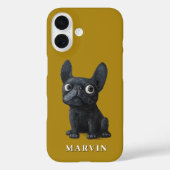Schwarzer französischer Bulldog Mustard Yellow Ill Case-Mate iPhone Hülle (Rückseite)