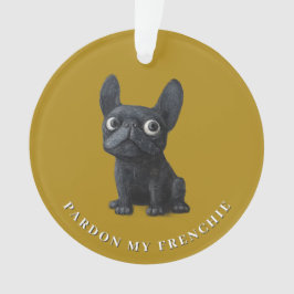 Schwarzer französischer Bulldog Mustard Yellow Ill Ornament