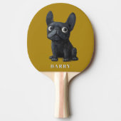 Schwarzer französischer Bulldog Mustard Yellow Ill Tischtennis Schläger (Vorderseite)
