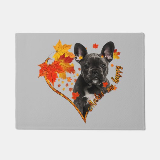 schwarzer französischer Bulldogge macht mich glück Fußmatte (Vorderseite)