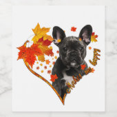 schwarzer französischer Bulldogge macht mich glück Weinetikett (Einzelnes Label)