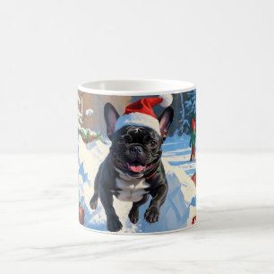 Schwarzer Französischer Bulldogge Weihnachten Fest Kaffeetasse